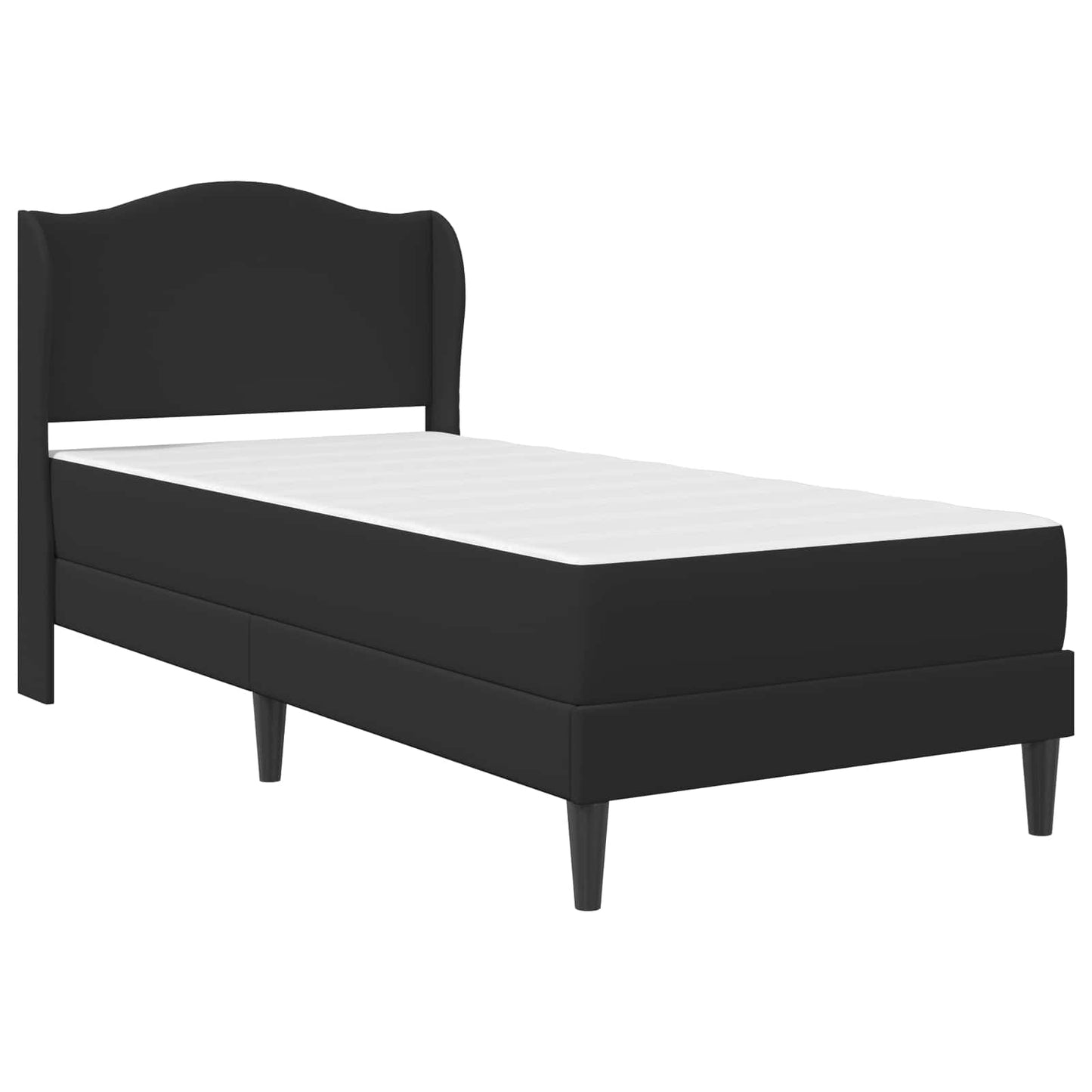 vidaXL Σκελετός Κρεβατιού με κεφαλάρι Μαύρο 100 x 200 cm Τεχνητό Δέρμα