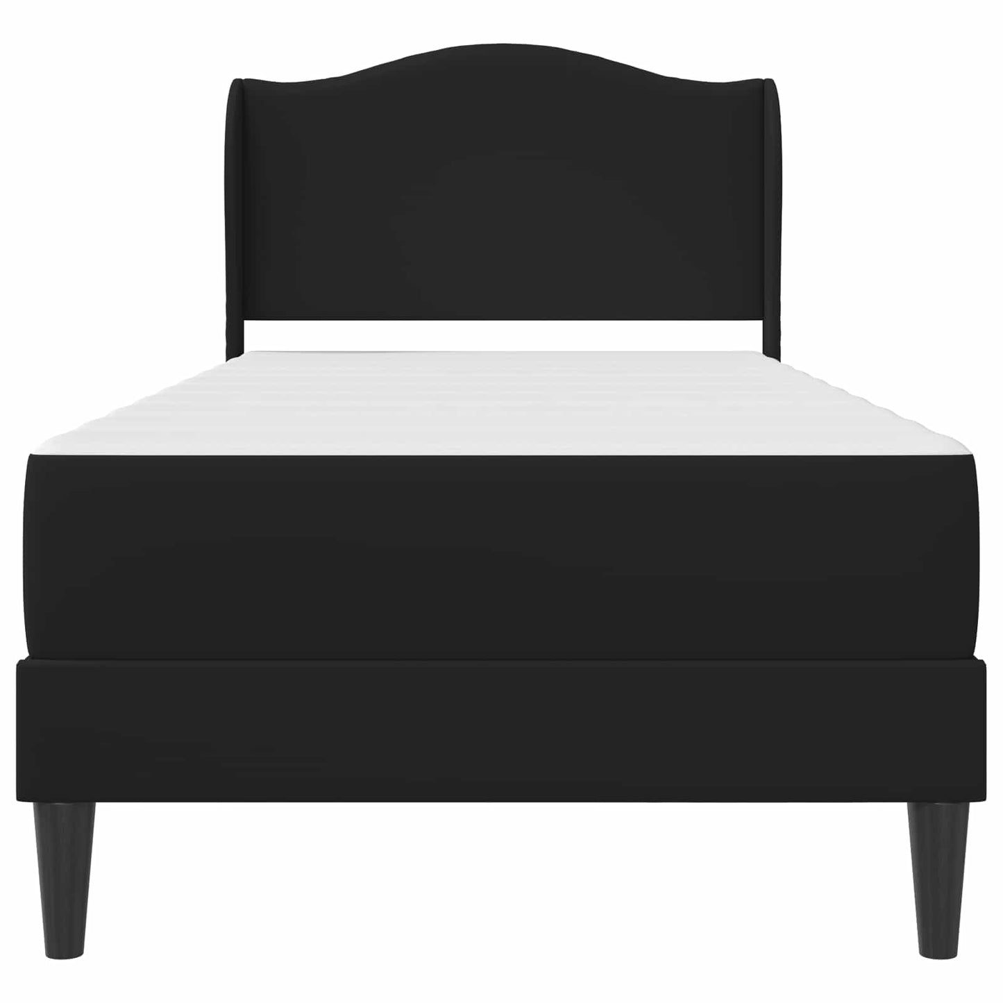 vidaXL Σκελετός Κρεβατιού με κεφαλάρι Μαύρο 100 x 200 cm Τεχνητό Δέρμα