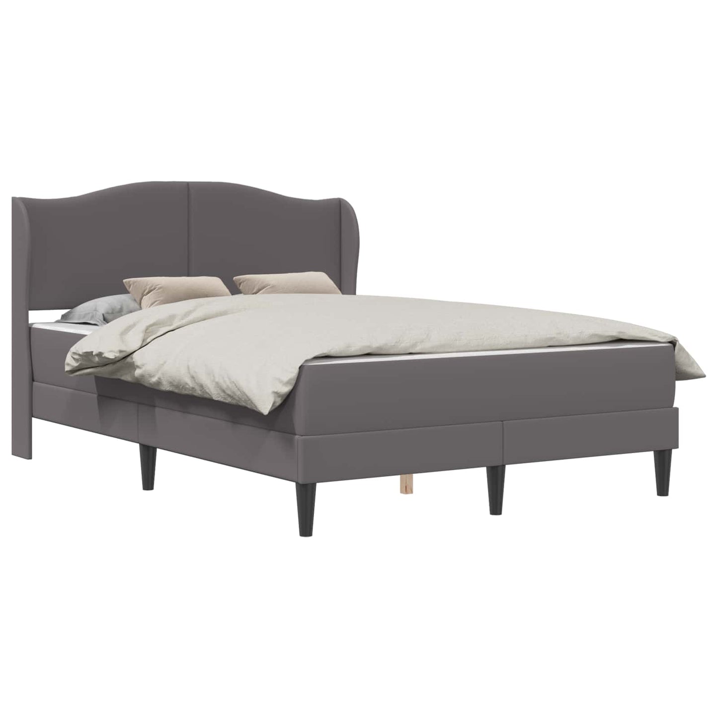 vidaXL Σκελετός Κρεβατιού με κεφαλάρι Γκρι 120 x 190 cm Τεχνητό Δέρμα