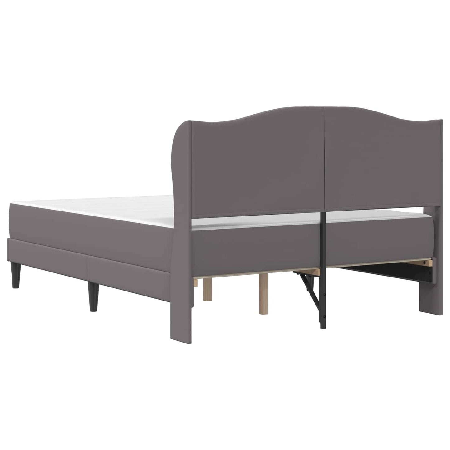 vidaXL Σκελετός Κρεβατιού με κεφαλάρι Γκρι 120 x 190 cm Τεχνητό Δέρμα