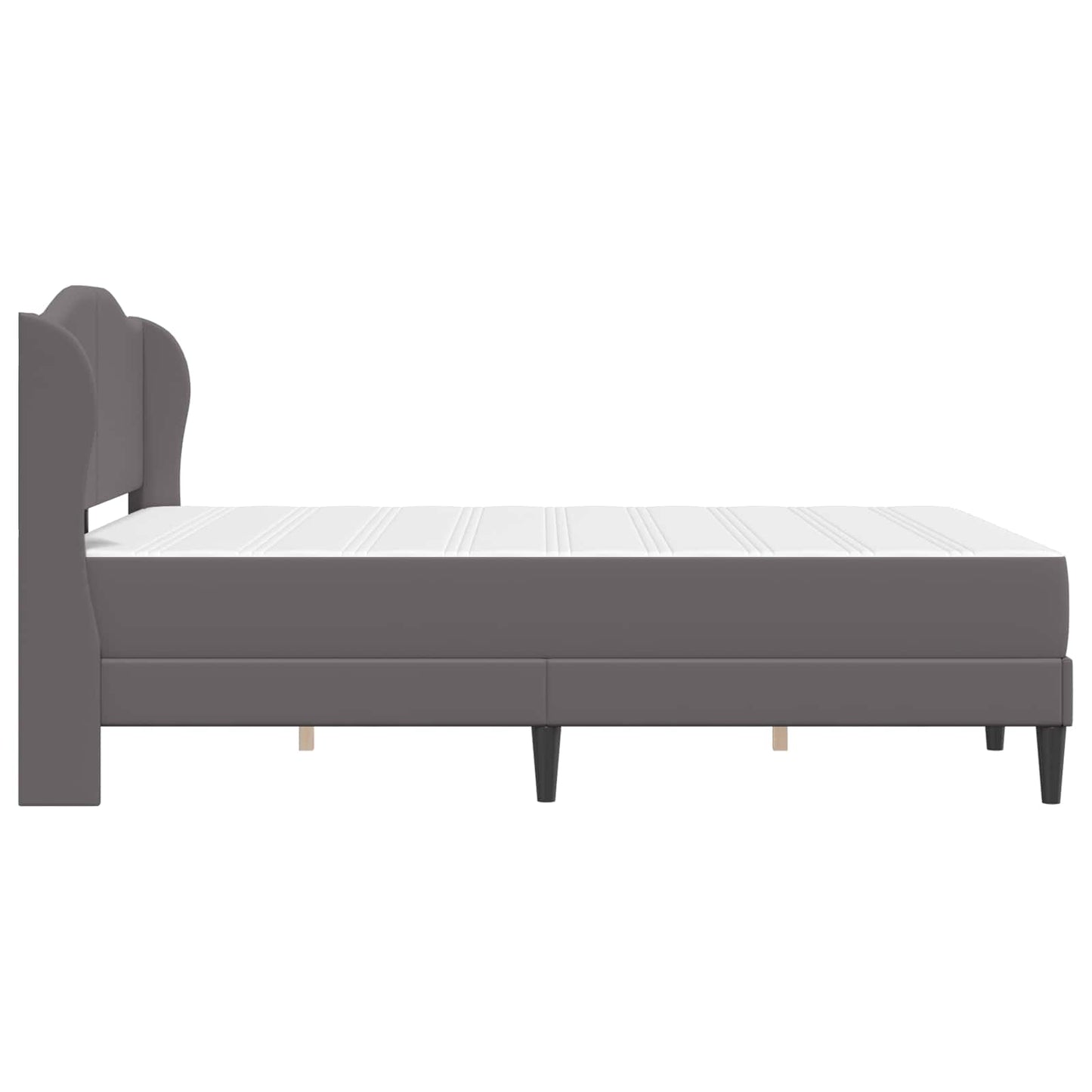 vidaXL Σκελετός Κρεβατιού με κεφαλάρι Γκρι 120 x 190 cm Τεχνητό Δέρμα