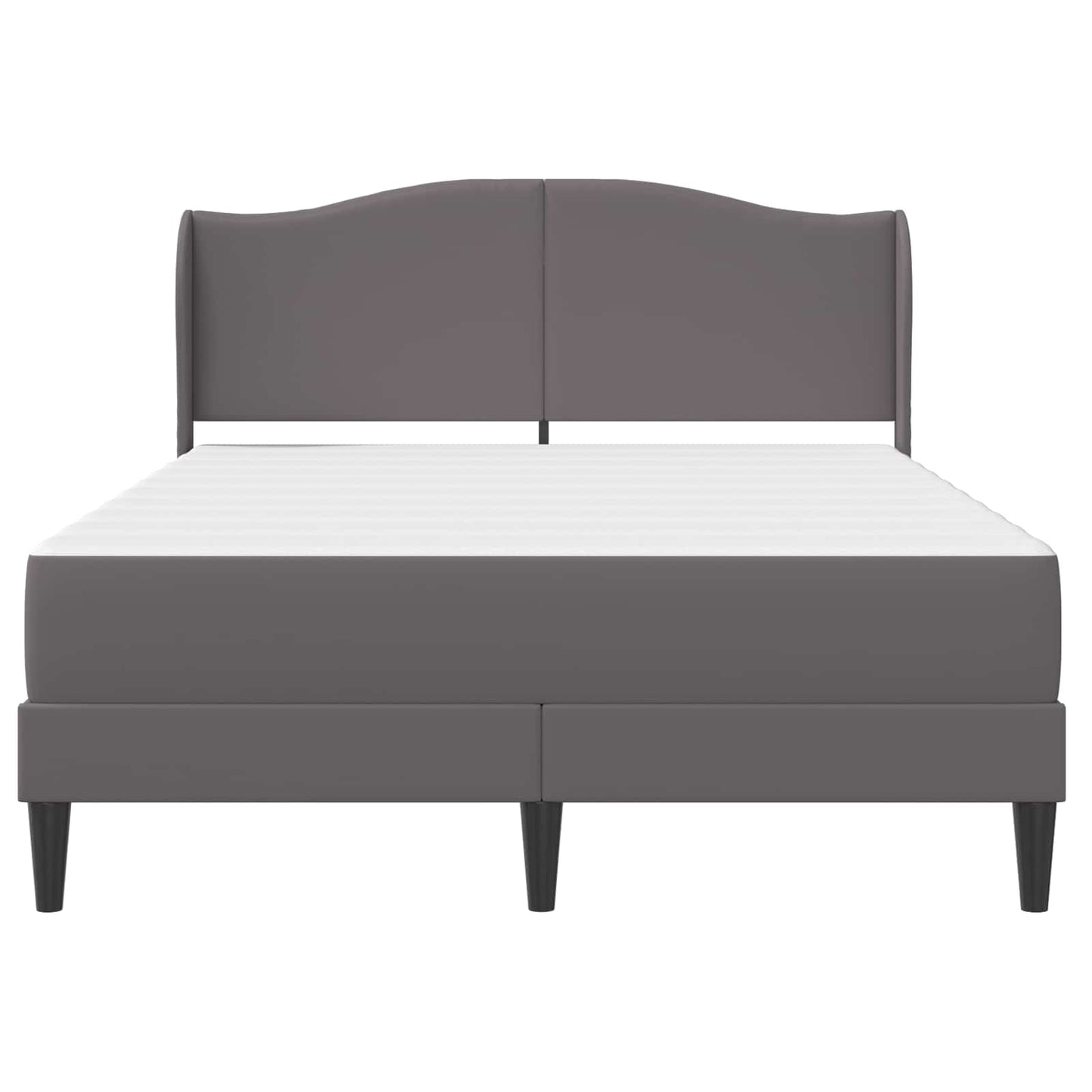 vidaXL Σκελετός Κρεβατιού με κεφαλάρι Γκρι 140 x 190 cm Τεχνητό Δέρμα