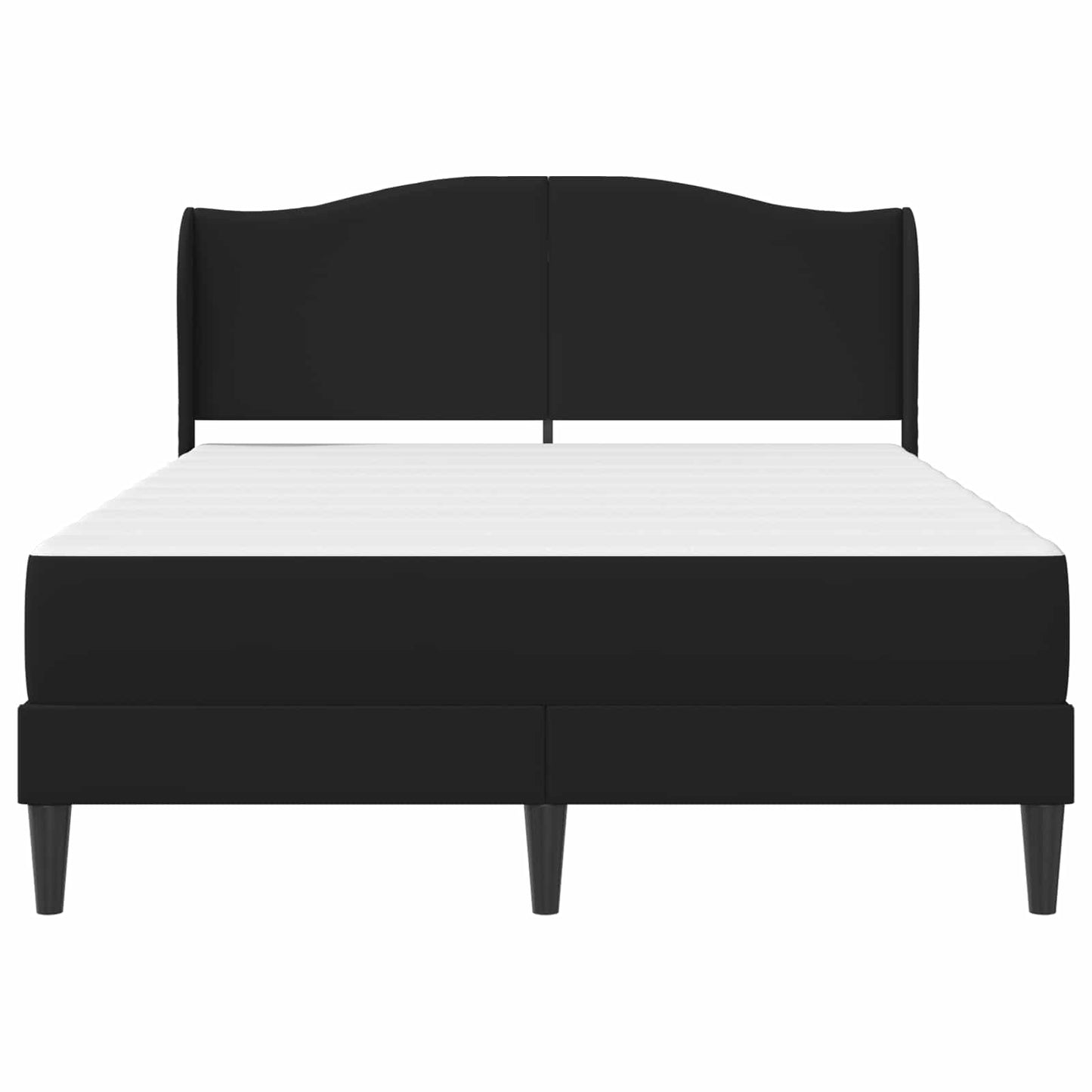 vidaXL Σκελετός Κρεβατιού με κεφαλάρι Μαύρο 140 x 200 cm Τεχνητό Δέρμα