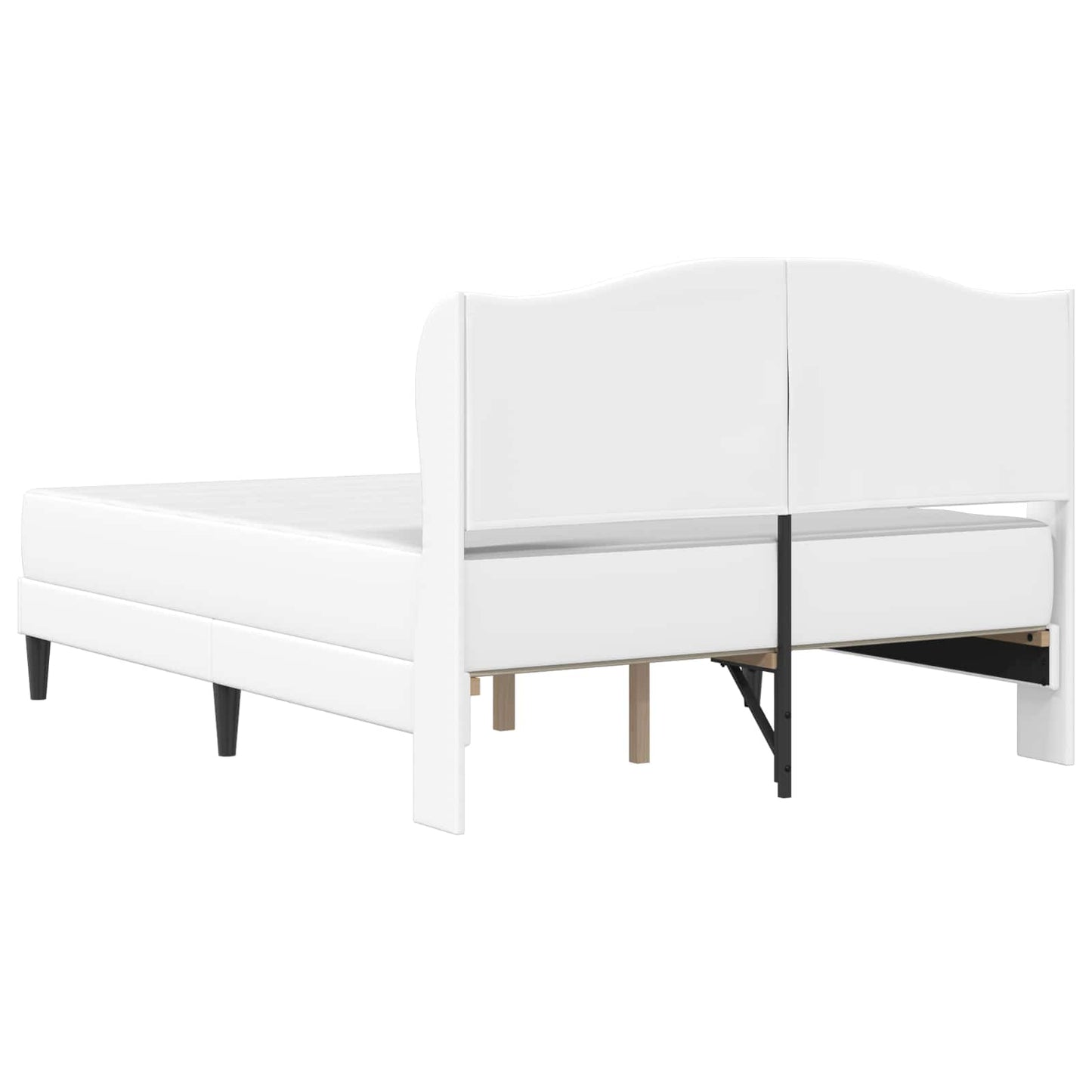 vidaXL Σκελετός Κρεβατιού με κεφαλάρι Λευκό 140 x 200 cm Τεχνητό Δέρμα