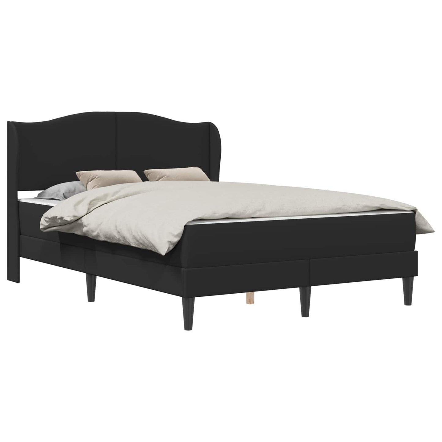 vidaXL Σκελετός Κρεβατιού με κεφαλάρι Μαύρο 160 x 200 cm Τεχνητό Δέρμα