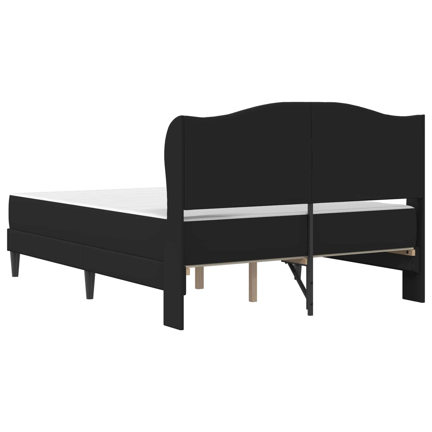 vidaXL Σκελετός Κρεβατιού με κεφαλάρι Μαύρο 160 x 200 cm Τεχνητό Δέρμα