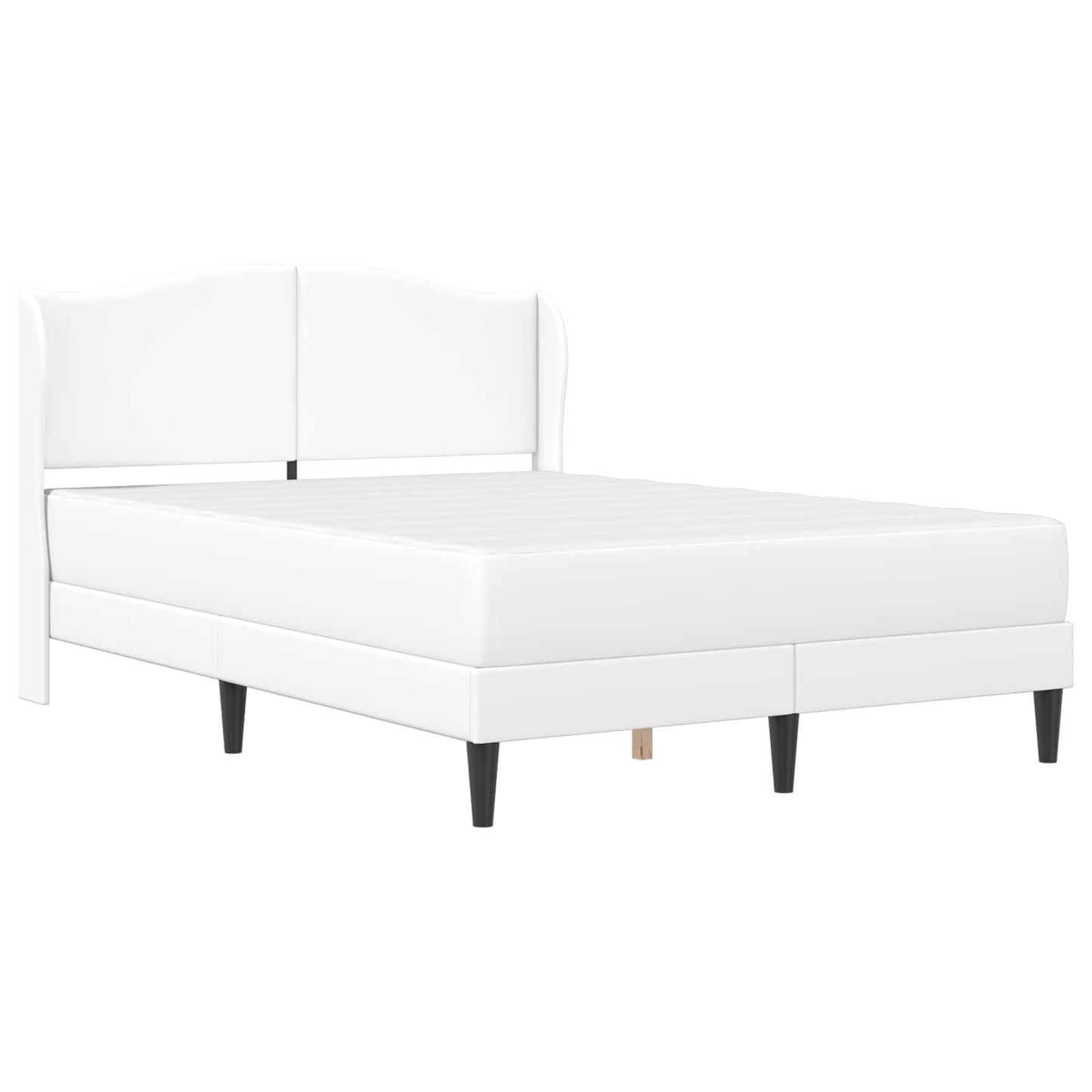 vidaXL Σκελετός Κρεβατιού με κεφαλάρι Λευκό 160 x 200 cm Τεχνητό Δέρμα