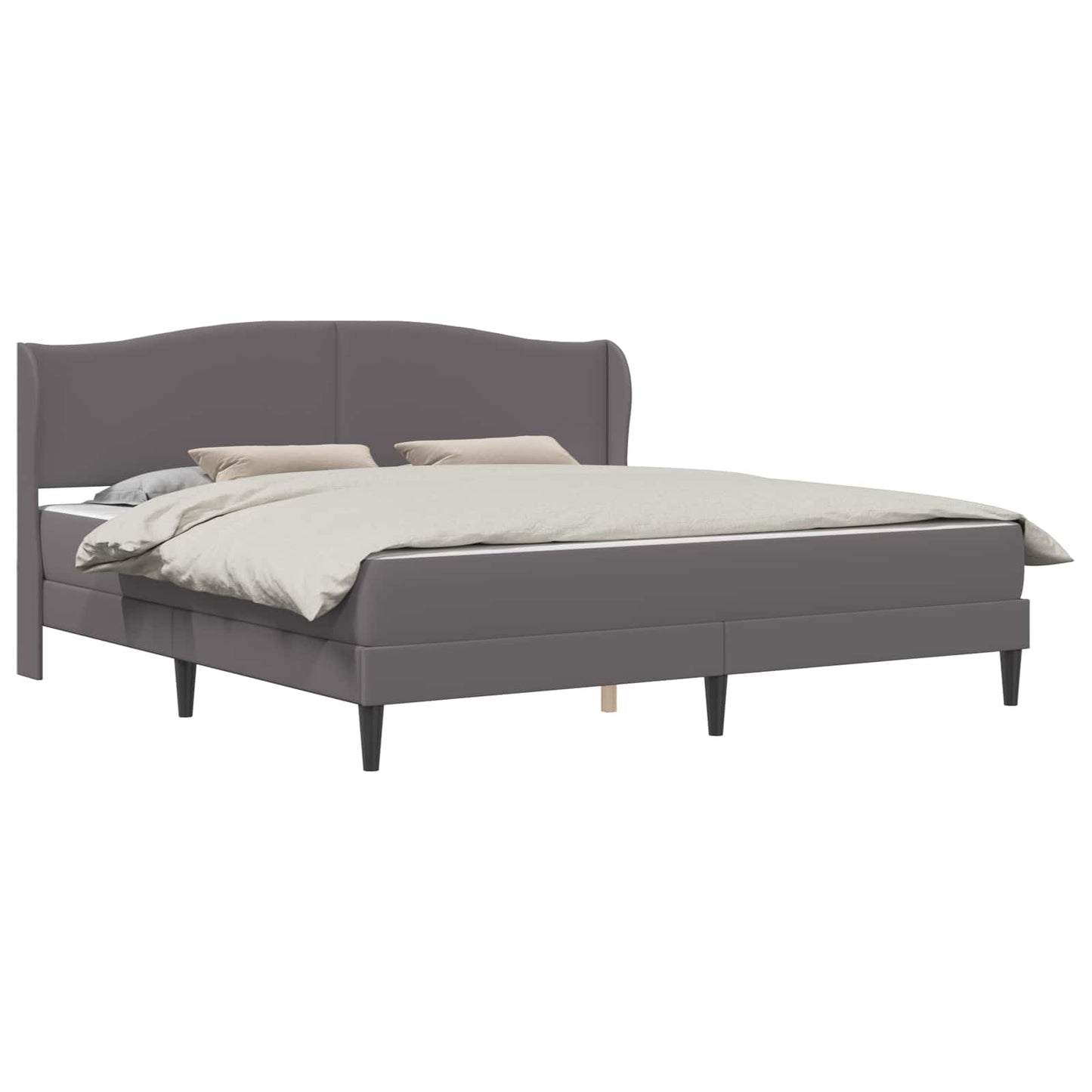 vidaXL Σκελετός Κρεβατιού με κεφαλάρι Γκρι 180 x 200 cm Τεχνητό Δέρμα