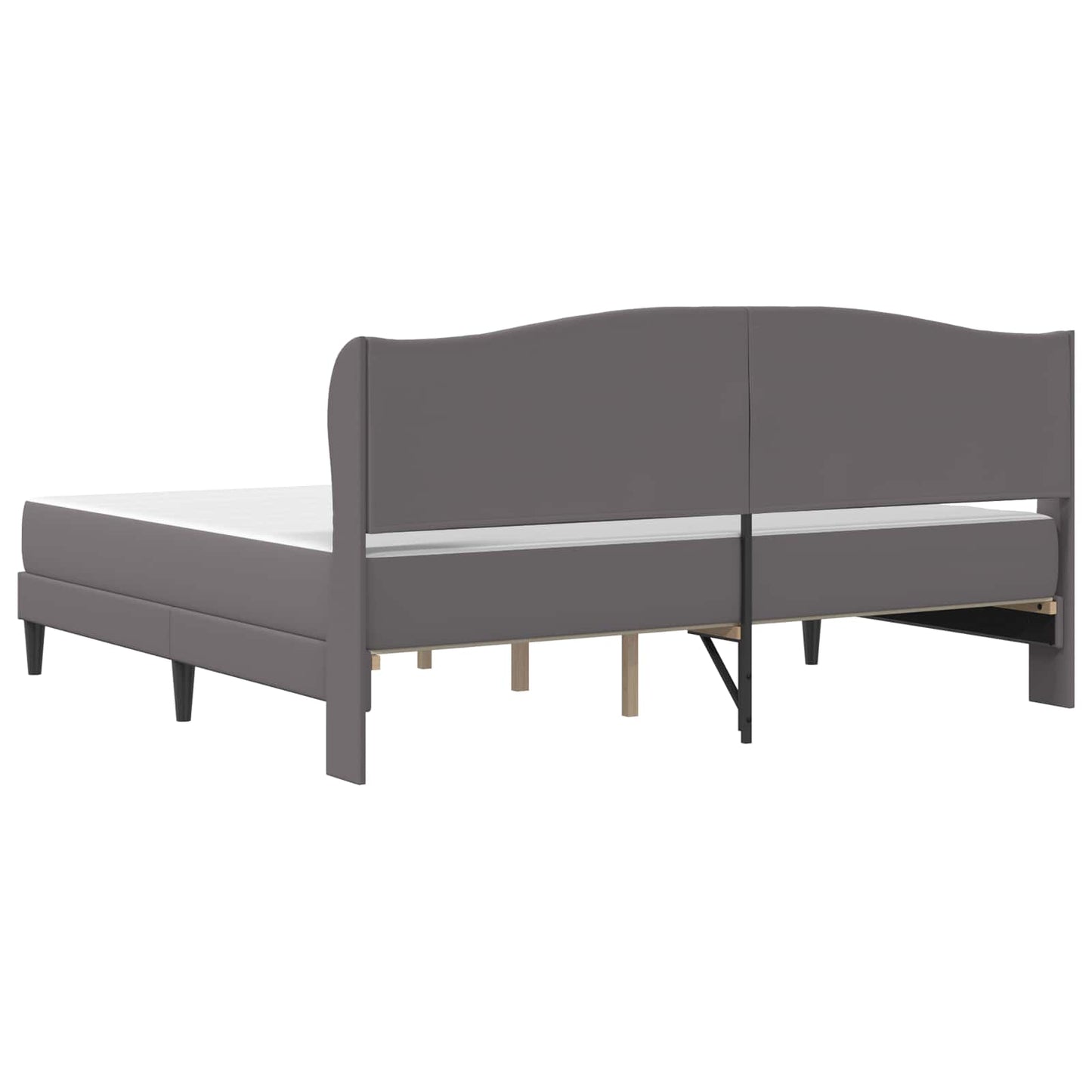 vidaXL Σκελετός Κρεβατιού με κεφαλάρι Γκρι 180 x 200 cm Τεχνητό Δέρμα