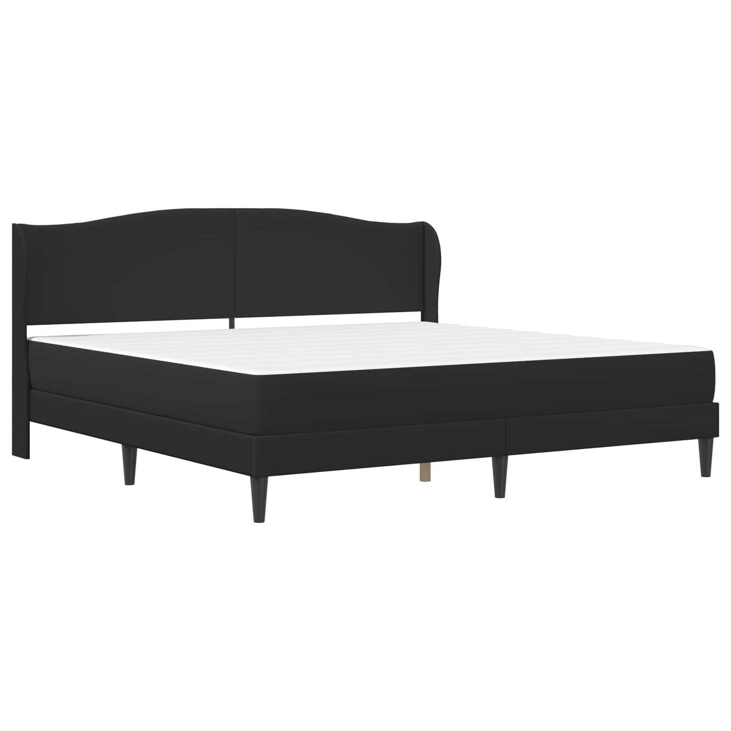 vidaXL Σκελετός Κρεβατιού με κεφαλάρι Μαύρο 180 x 200 cm Τεχνητό Δέρμα