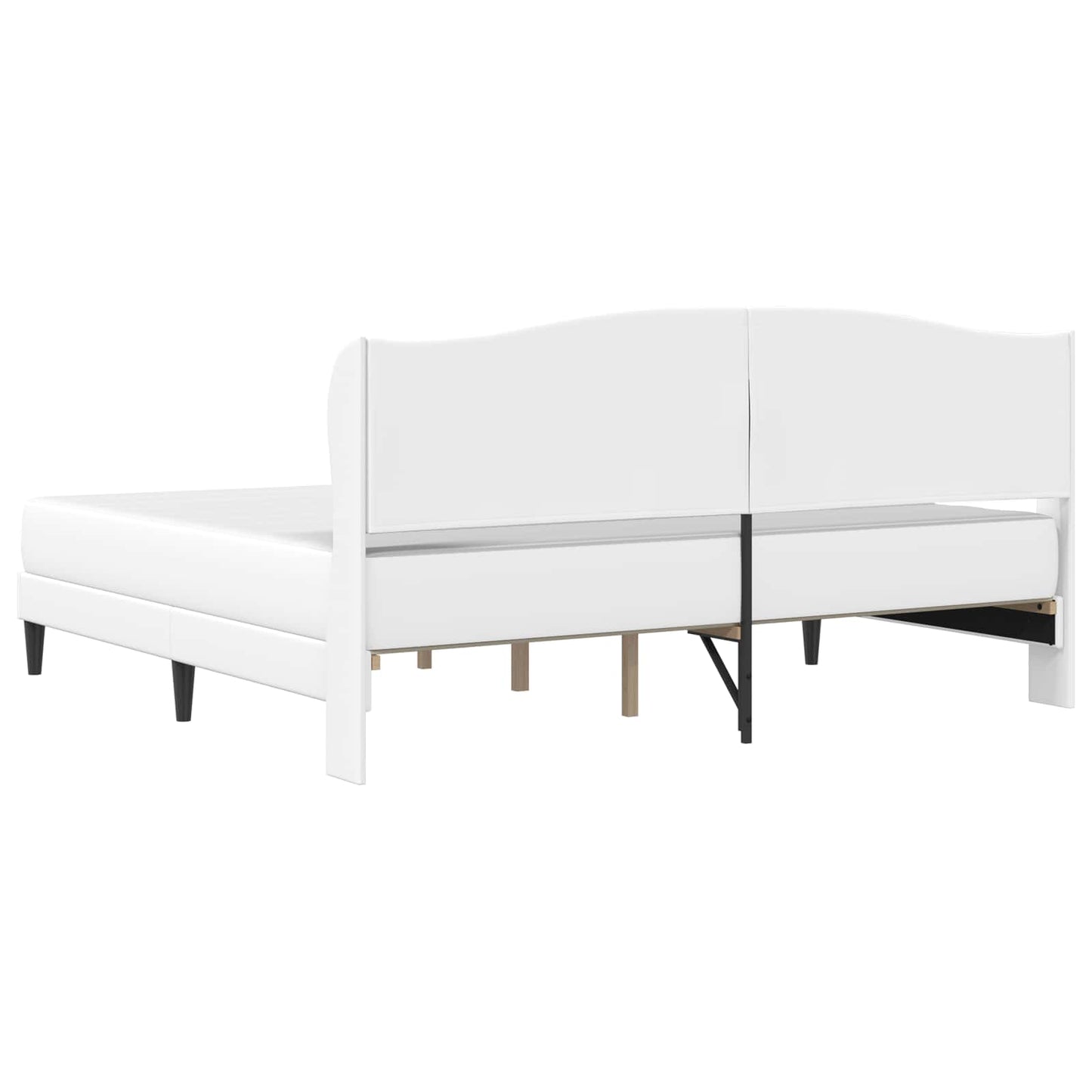 vidaXL Σκελετός Κρεβατιού με κεφαλάρι Λευκό 180 x 200 cm Τεχνητό Δέρμα