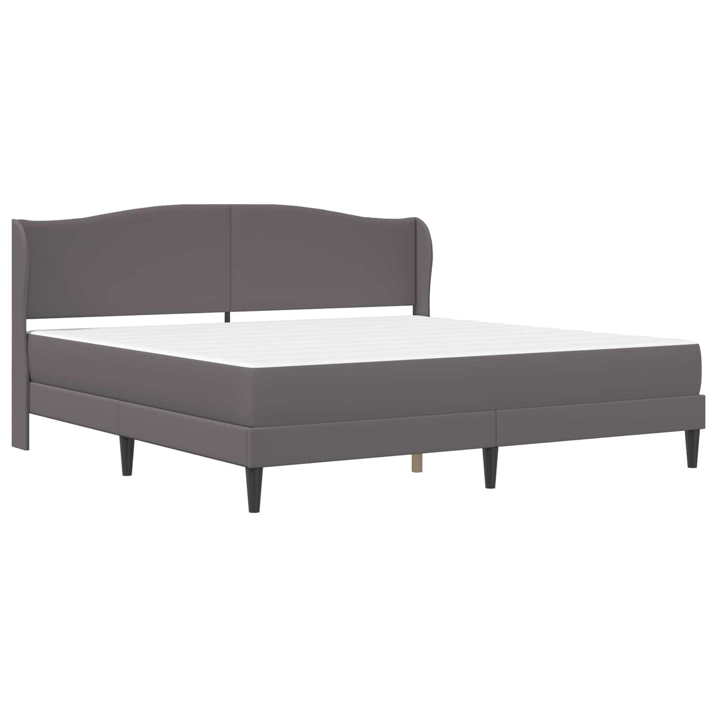vidaXL Σκελετός Κρεβατιού με κεφαλάρι Γκρι 200 x 200 cm Τεχνητό Δέρμα