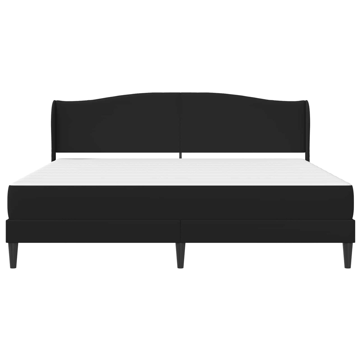 vidaXL Σκελετός Κρεβατιού με κεφαλάρι Μαύρο 200 x 200 cm Τεχνητό Δέρμα