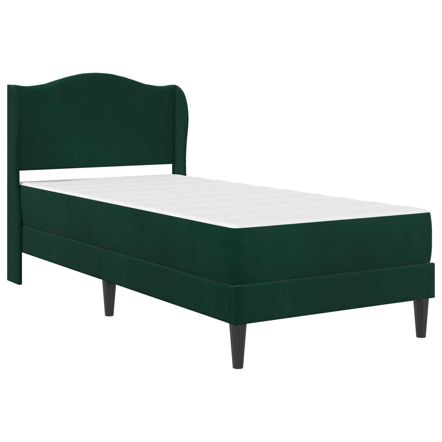 vidaXL Σκελετός Κρεβατιού 2 pcs Σκούρο Πράσινο 90 x 190 cm Βελούδο