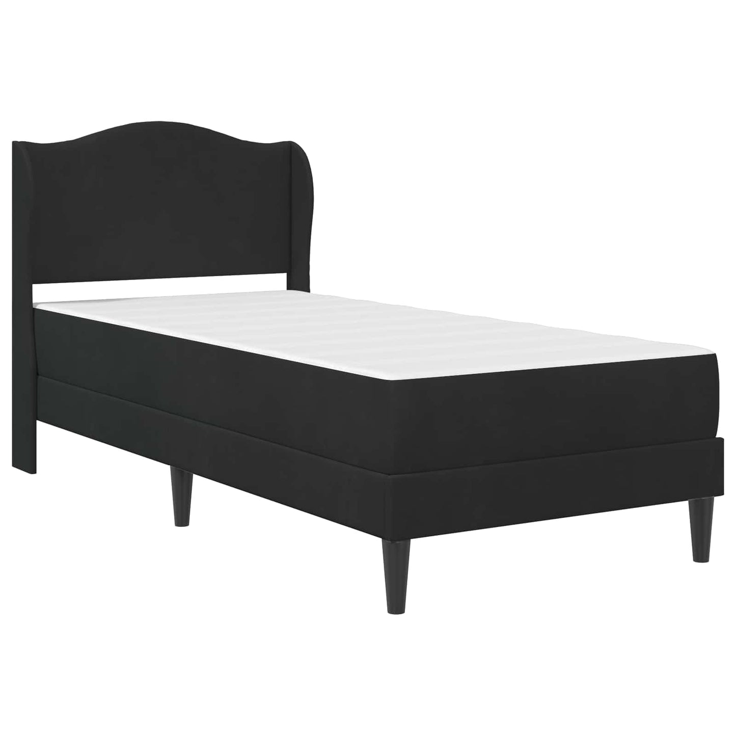 vidaXL Σκελετός Κρεβατιού με κεφαλάρι Μαύρο 90 x 190 cm Βελούδο
