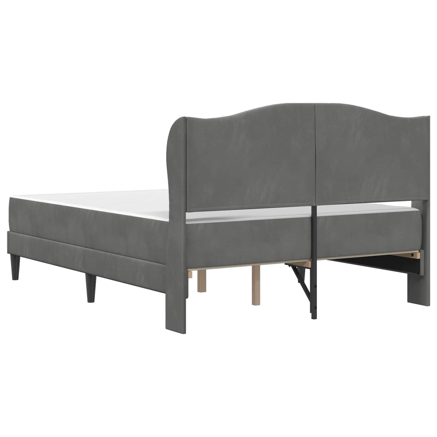 vidaXL Σκελετός Κρεβατιού με κεφαλάρι Σκούρο Γκρι 120 x 190 cm Βελούδο