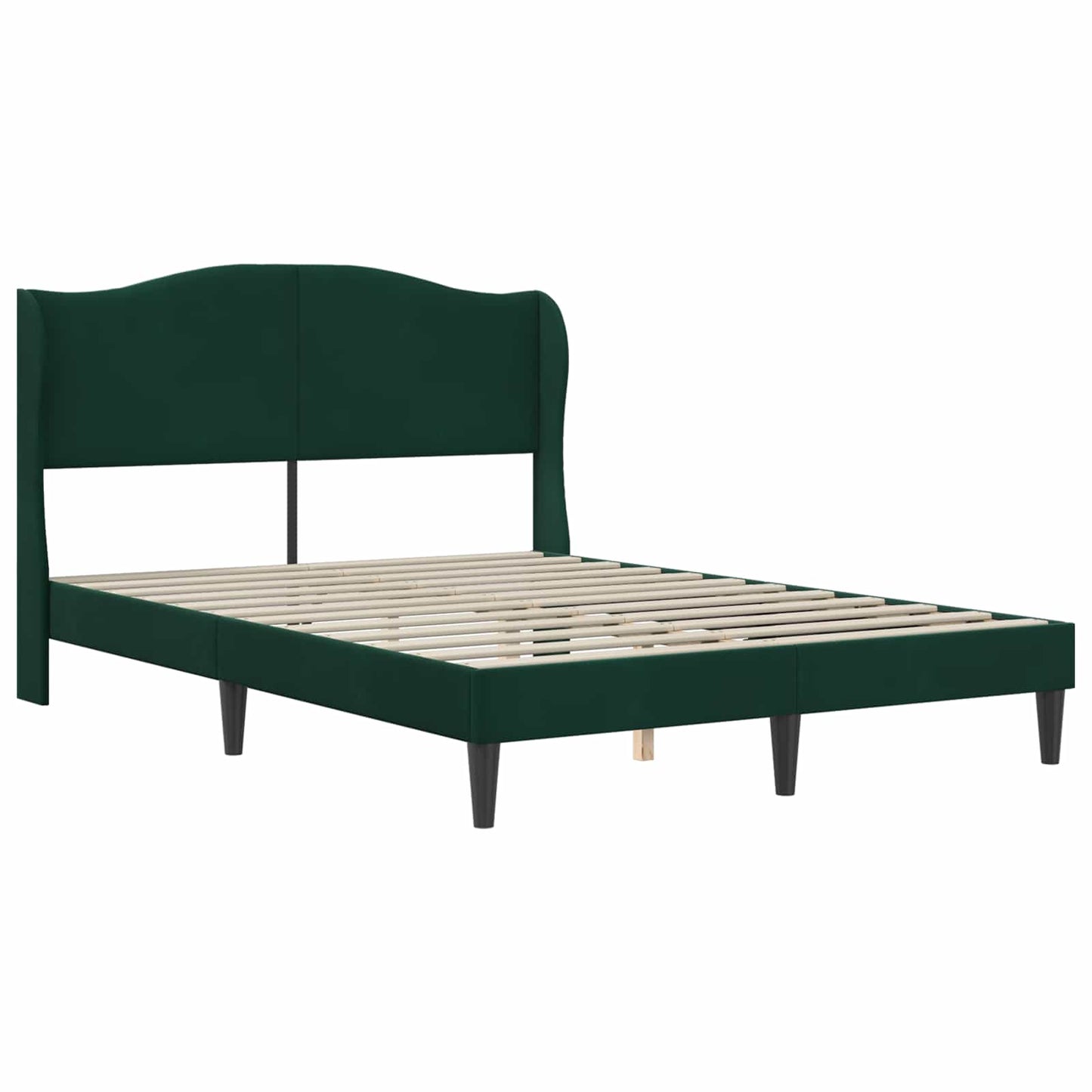 vidaXL Σκελετός Κρεβατιού Σκούρο Πράσινο 140 x 190 cm Βελούδο