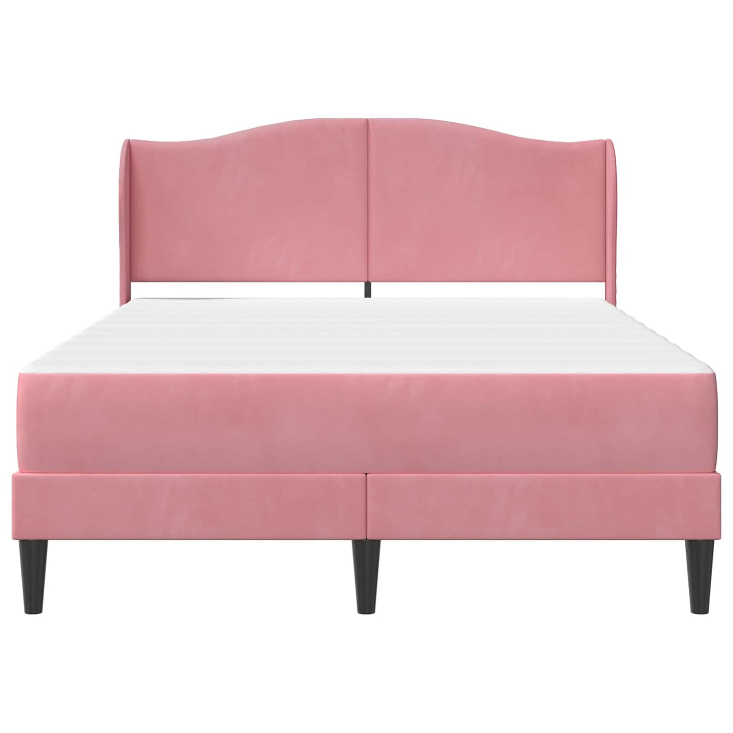 vidaXL Σκελετός Κρεβατιού με κεφαλάρι Ροζ 140 x 190 cm Βελούδο