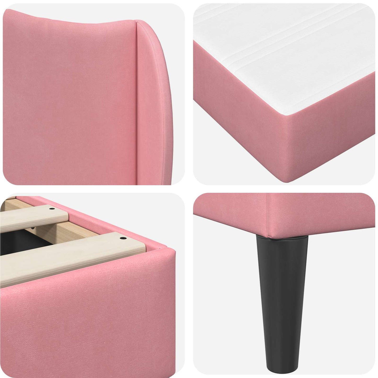vidaXL Σκελετός Κρεβατιού με κεφαλάρι Ροζ 140 x 200 cm Βελούδο