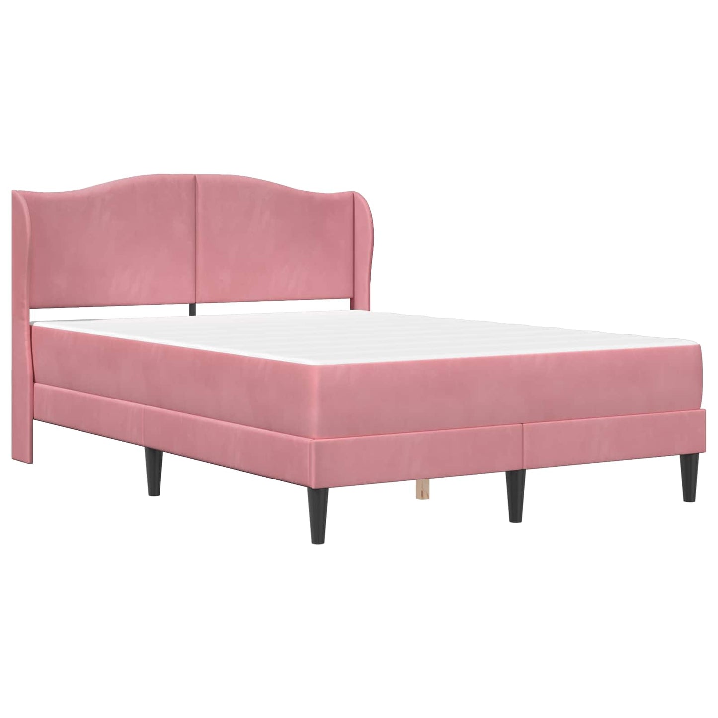 vidaXL Σκελετός Κρεβατιού με κεφαλάρι Ροζ 140 x 200 cm Βελούδο
