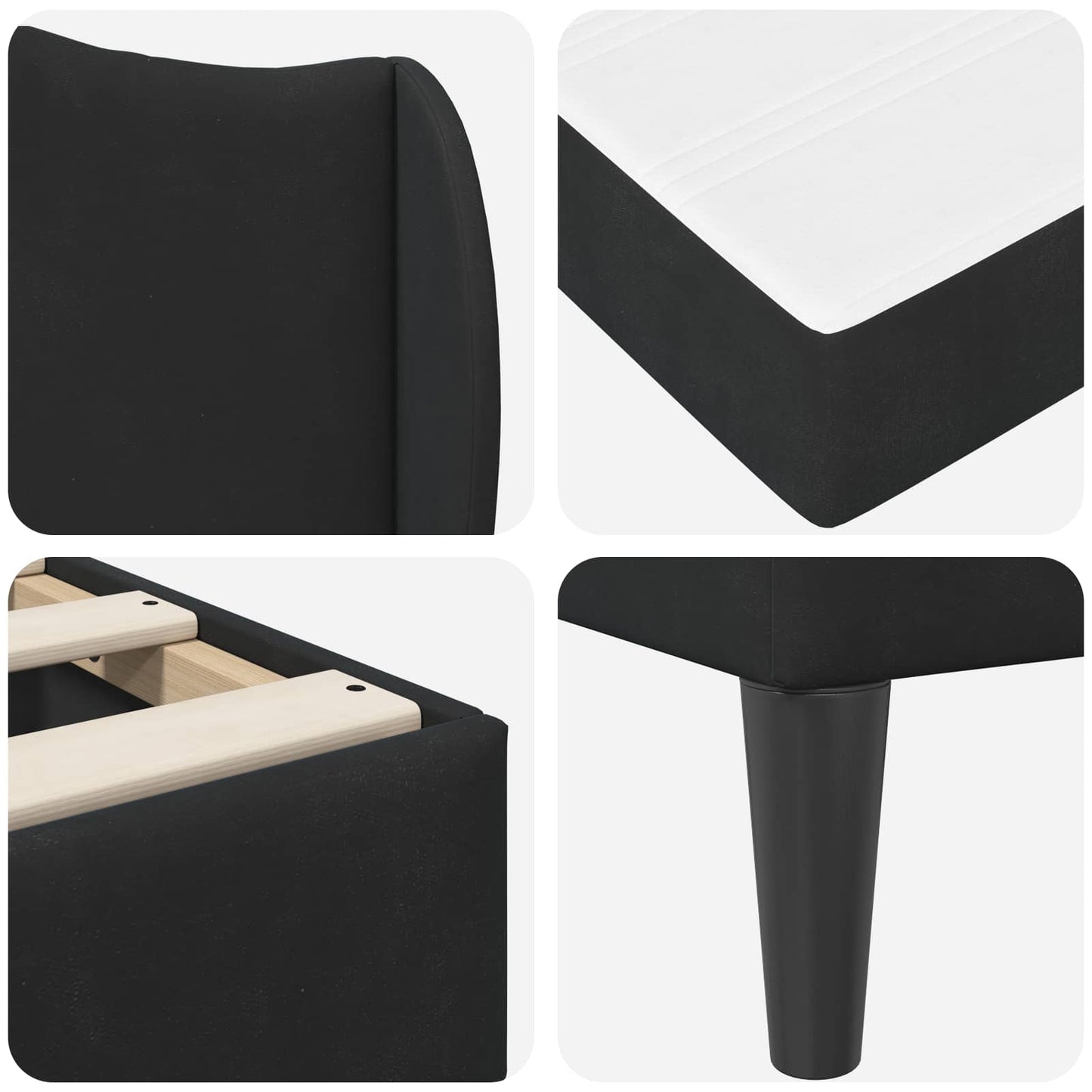 vidaXL Σκελετός Κρεβατιού με κεφαλάρι Μαύρο 160 x 200 cm Βελούδο