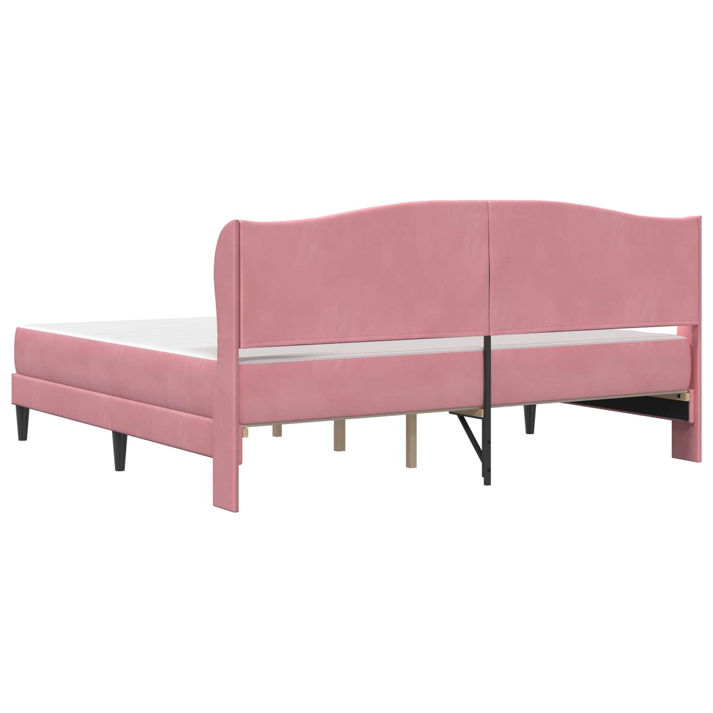 vidaXL Σκελετός Κρεβατιού με κεφαλάρι Ροζ 180 x 200 cm Βελούδο