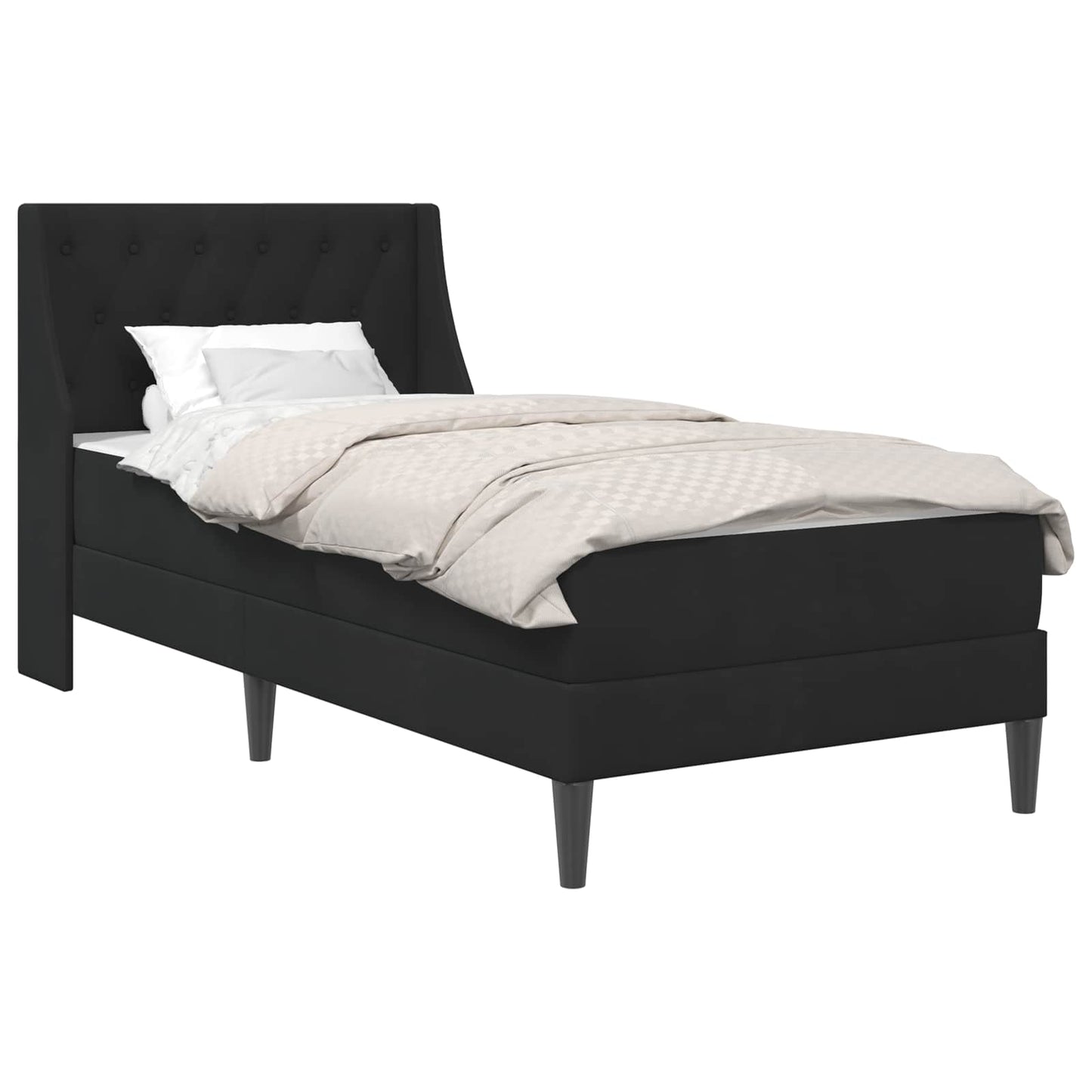 vidaXL Σκελετός κρεβατιού με στρώμα Μαύρο 90 x 190 cm Βελούδο