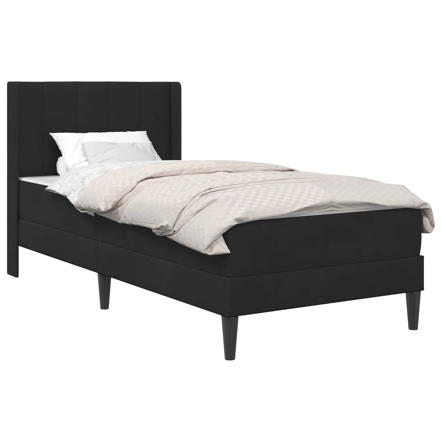 vidaXL Σκελετός κρεβατιού με στρώμα Μαύρο 90 x 190 cm Βελούδο