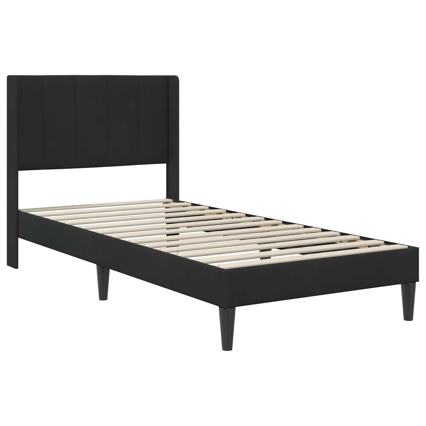 vidaXL Σκελετός κρεβατιού με στρώμα Μαύρο 90 x 190 cm Βελούδο