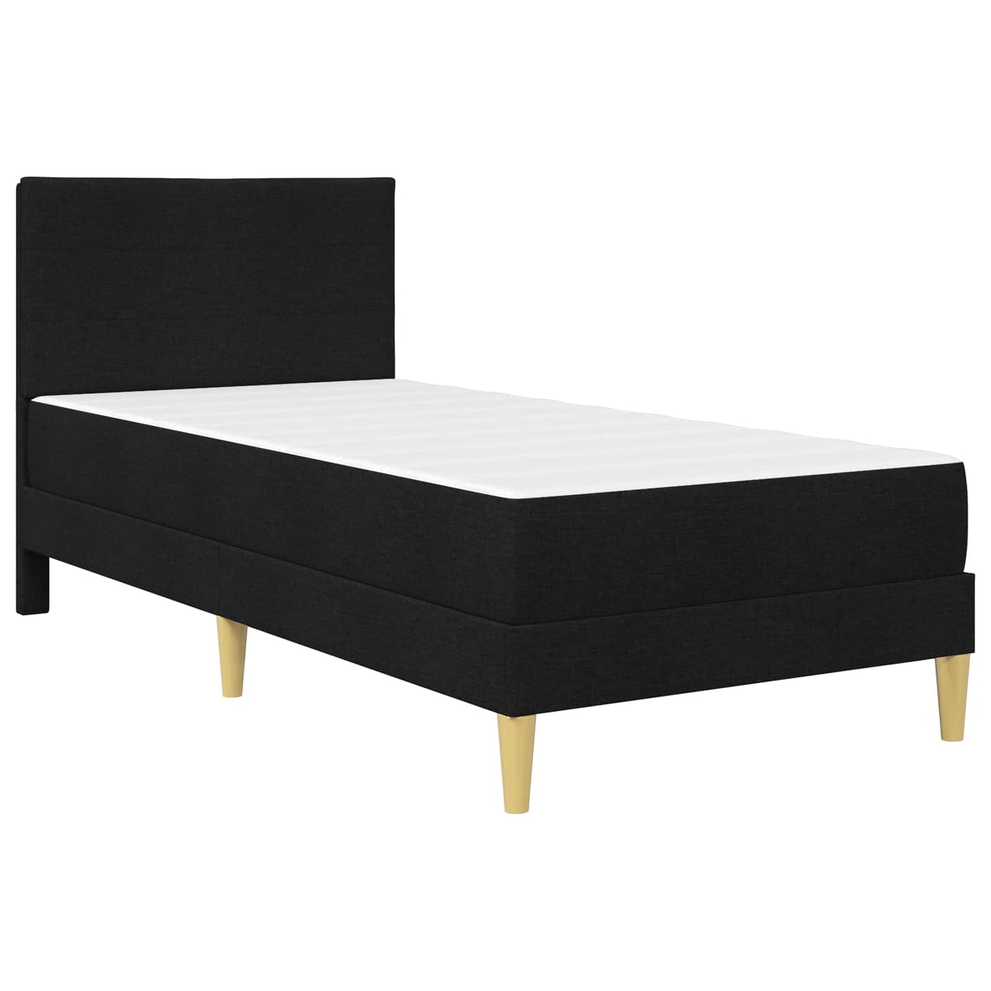 vidaXL Σκελετός κρεβατιού με στρώμα Μαύρο 90 x 190 cm ύφασμα