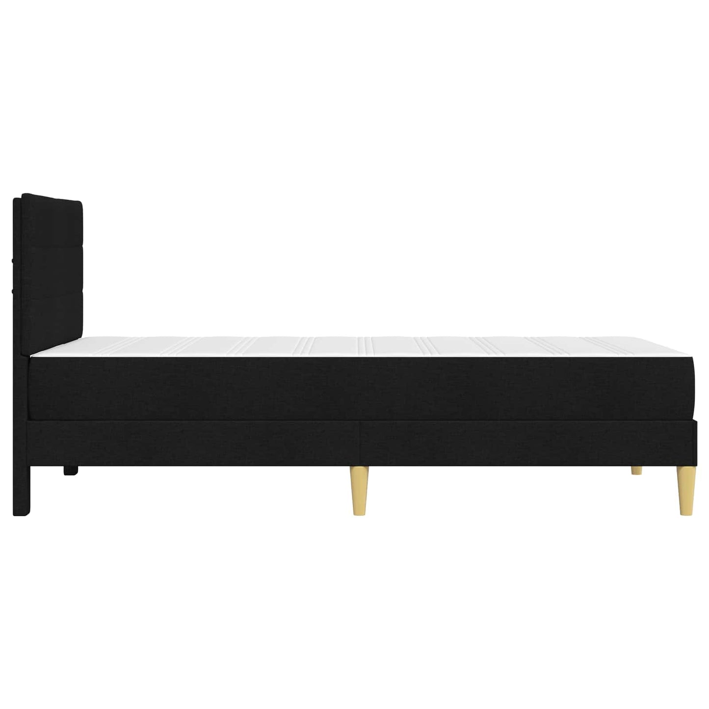 vidaXL Σκελετός κρεβατιού με στρώμα Μαύρο 90 x 190 cm ύφασμα