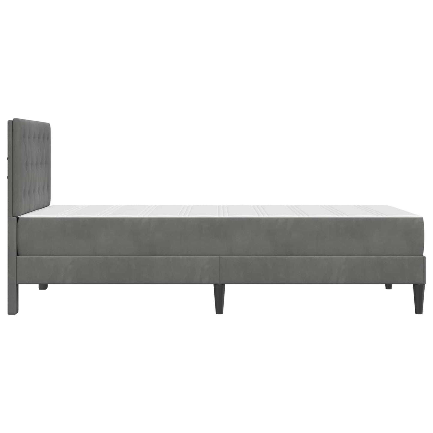 vidaXL Σκελετός κρεβατιού με στρώμα Σκούρο Γκρι 90 x 190 cm Βελούδο