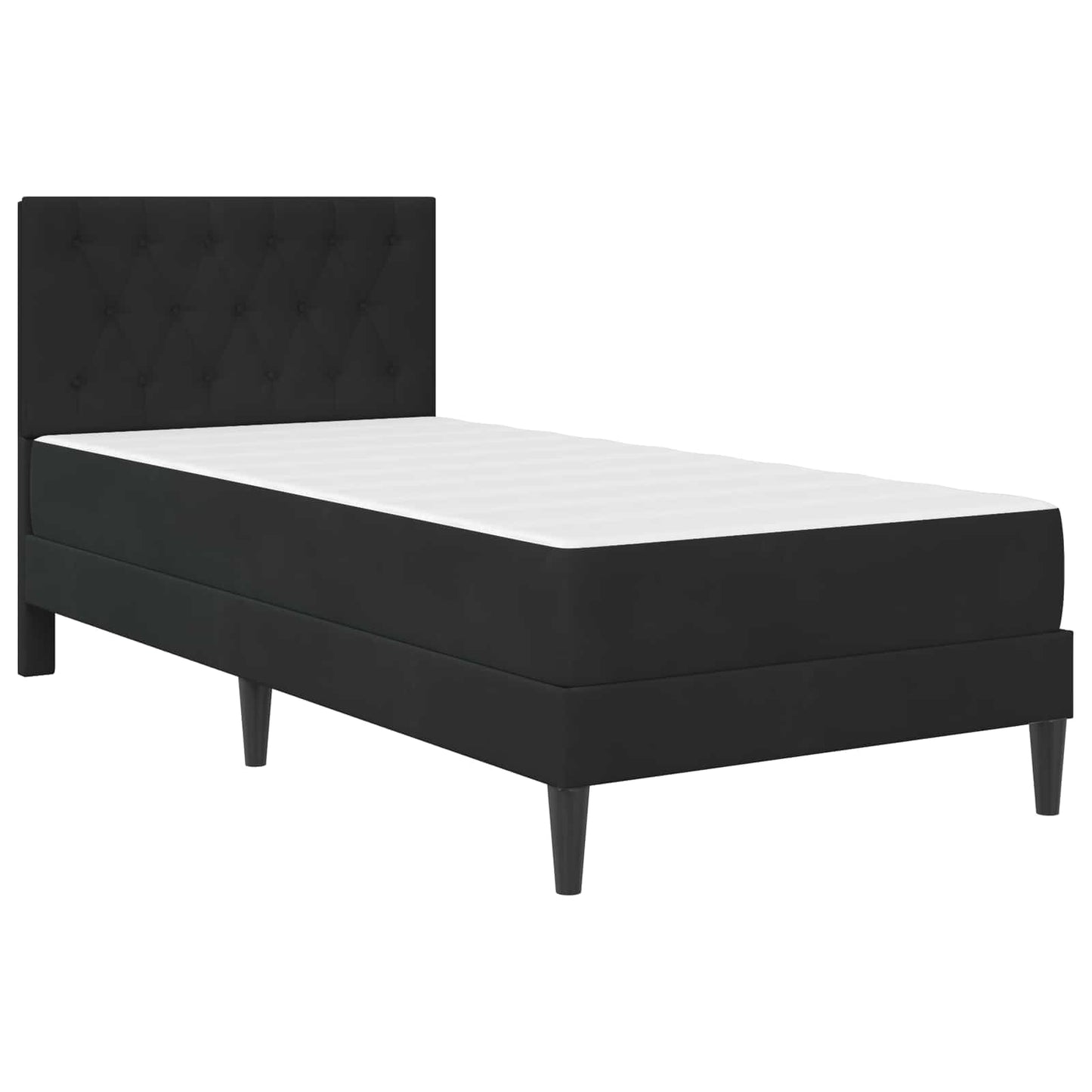 vidaXL Σκελετός κρεβατιού με στρώμα Μαύρο 90 x 190 cm Βελούδο