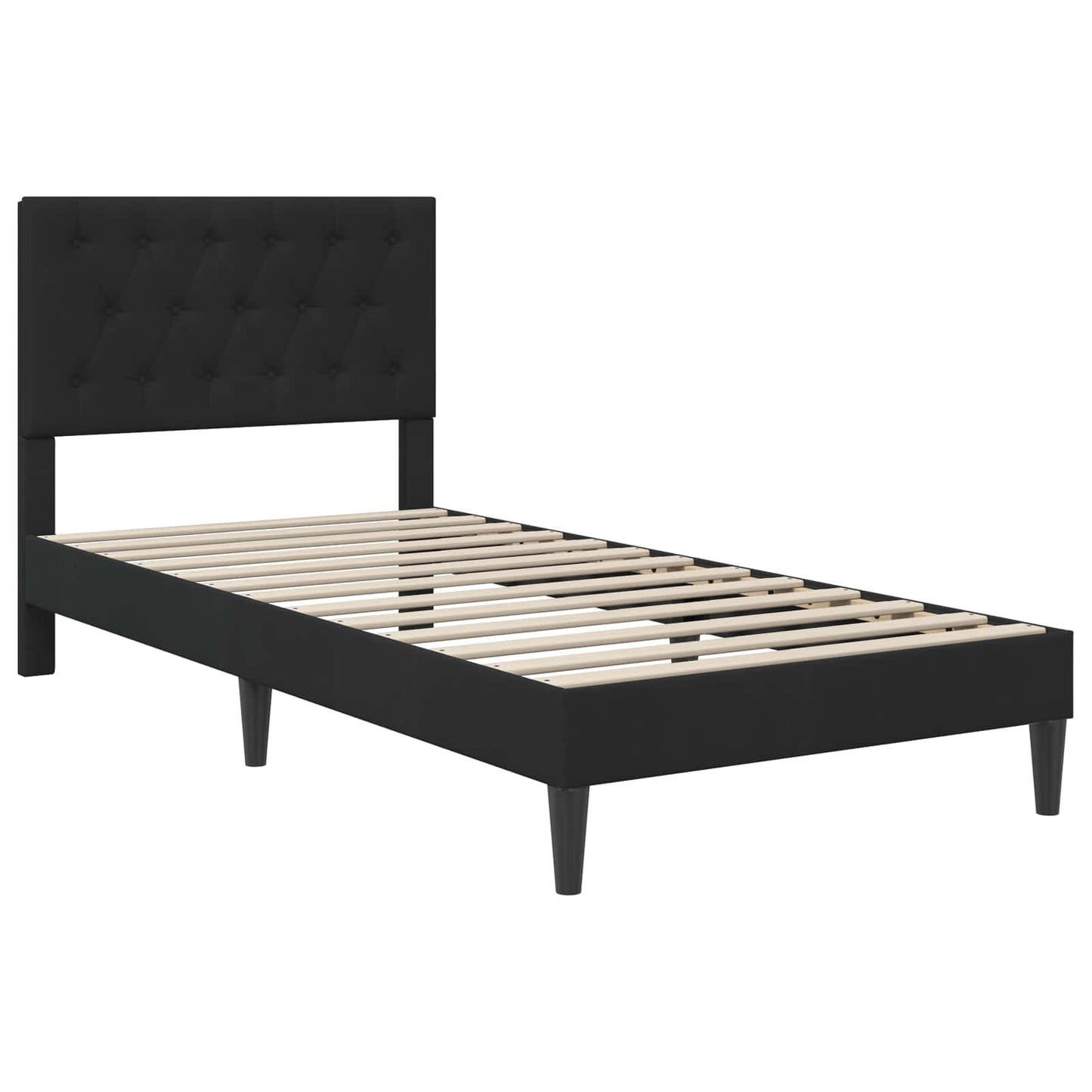 vidaXL Σκελετός κρεβατιού με στρώμα Μαύρο 90 x 190 cm Βελούδο