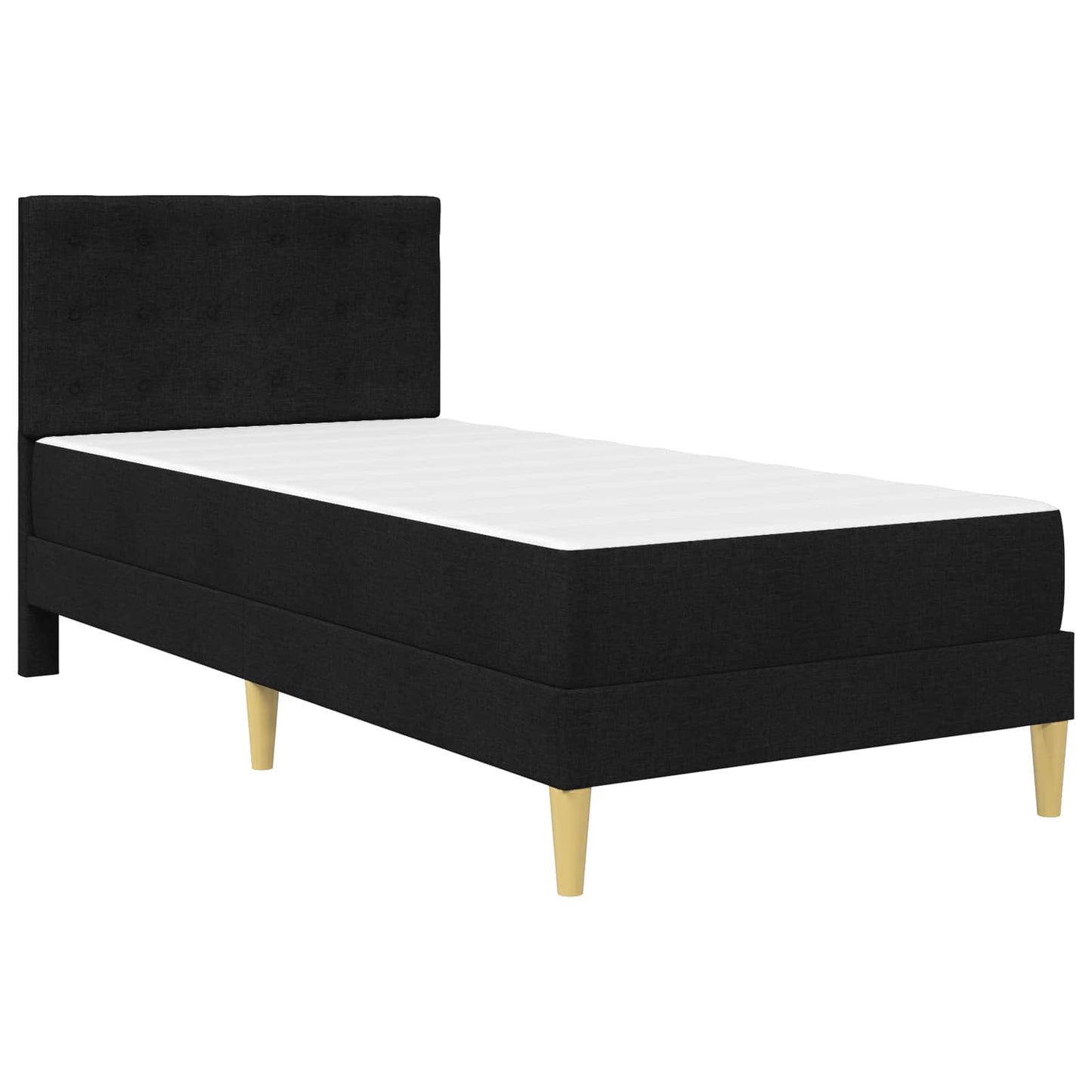 vidaXL Σκελετός κρεβατιού με στρώμα Μαύρο 90 x 190 cm ύφασμα