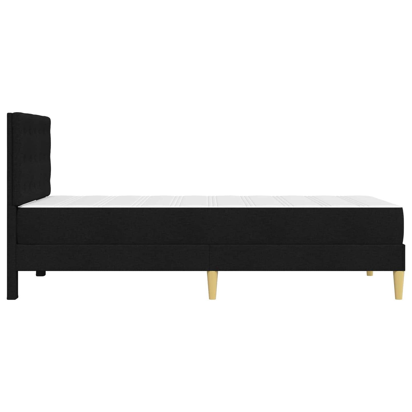 vidaXL Σκελετός κρεβατιού με στρώμα Μαύρο 90 x 190 cm ύφασμα