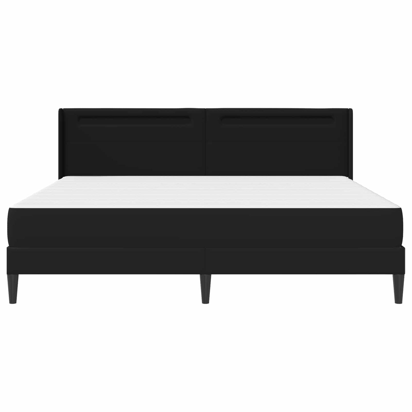 vidaXL Σκελετός Κρεβατιού με κεφαλάρι Μαύρο 180 x 200 cm Τεχνητό Δέρμα