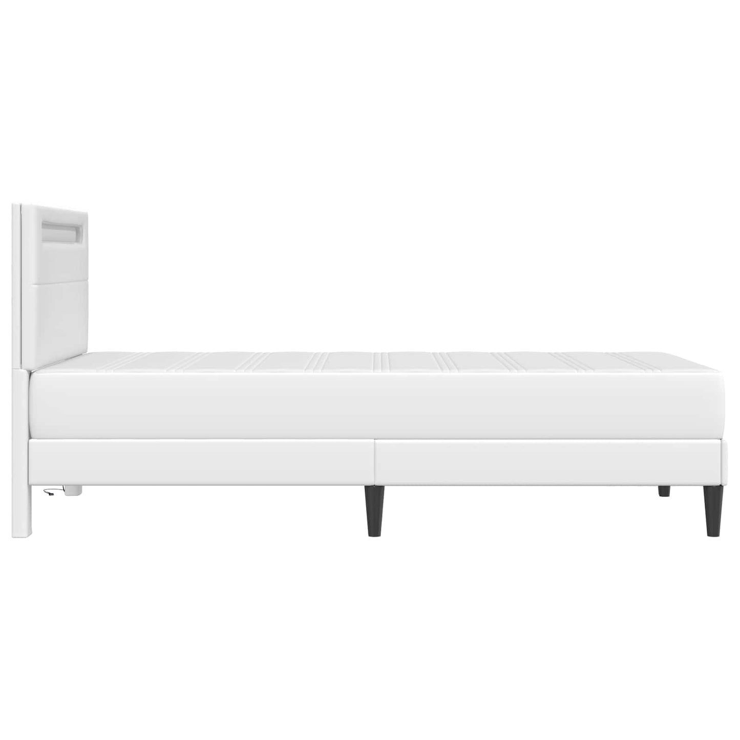vidaXL Σκελετός Κρεβατιού με κεφαλάρι Λευκό 90 x 190 cm Τεχνητό Δέρμα