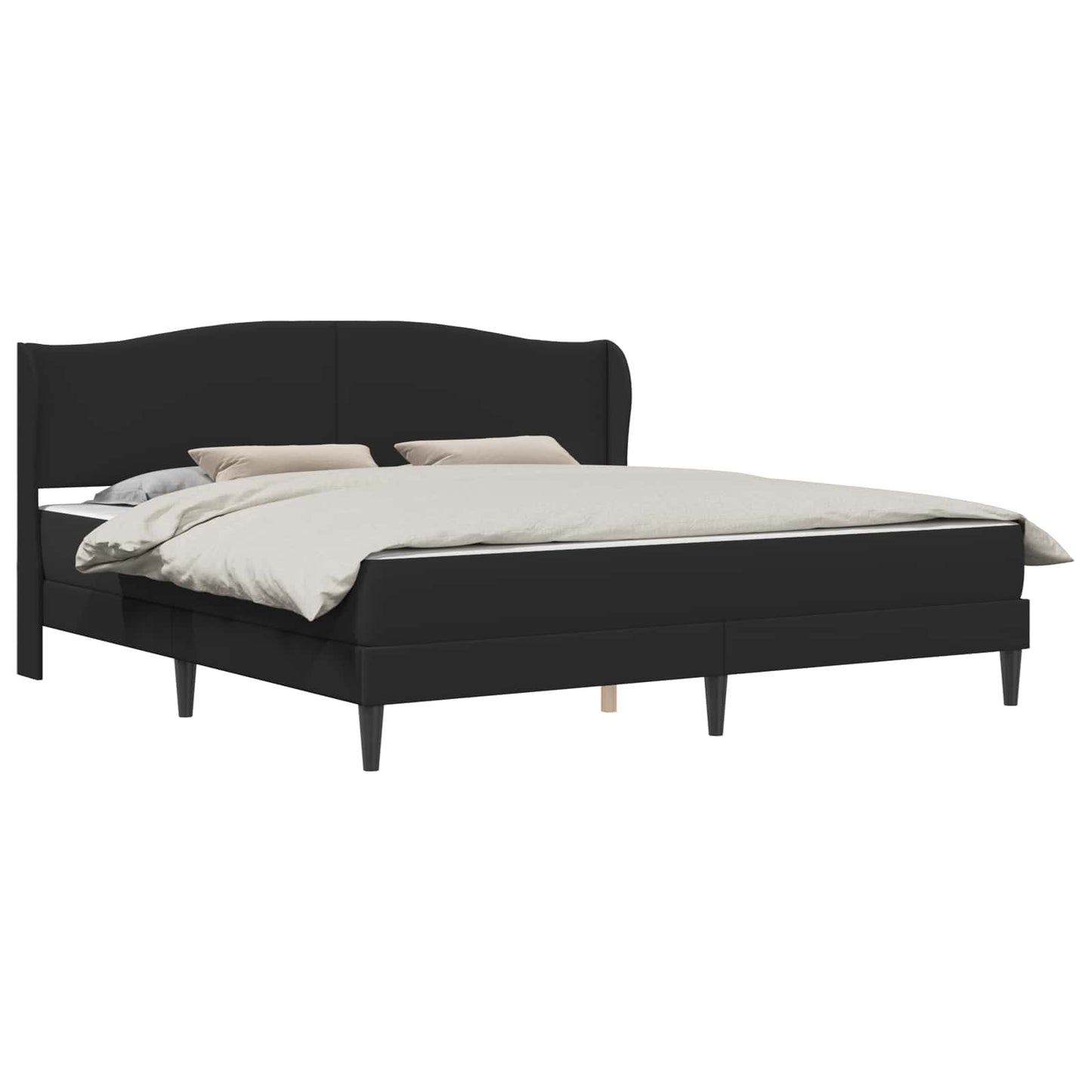 vidaXL Σκελετός Κρεβατιού με κεφαλάρι Μαύρο 180 x 200 cm Τεχνητό Δέρμα