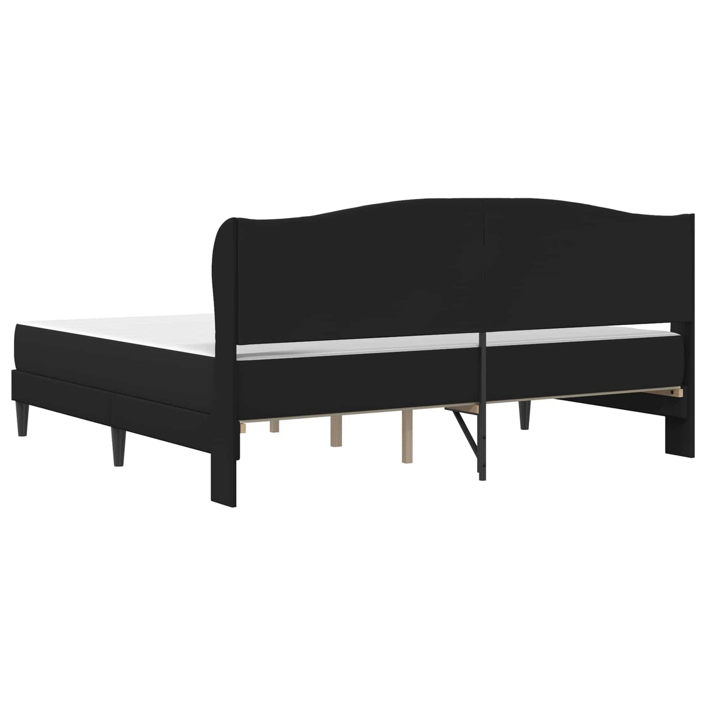 vidaXL Σκελετός Κρεβατιού με κεφαλάρι Μαύρο 180 x 200 cm Τεχνητό Δέρμα
