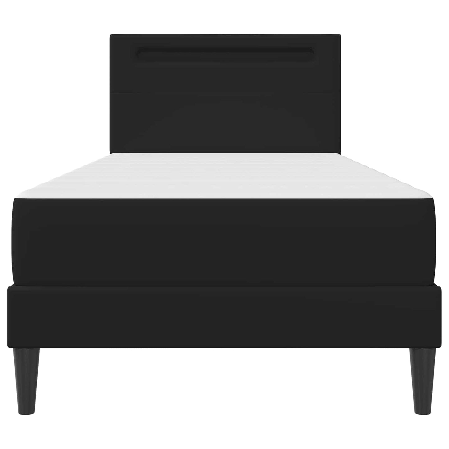 vidaXL Σκελετός Κρεβατιού με κεφαλάρι Μαύρο 90 x 190 cm Τεχνητό Δέρμα