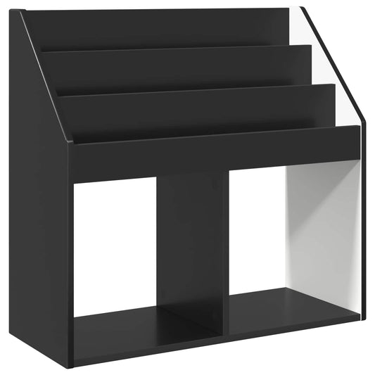 vidaXL Βιβλιοθήκη Παιδιών Μαύρο 72,5 x 29,5 x 69 εκ Επεξεργασμένο ξύλο