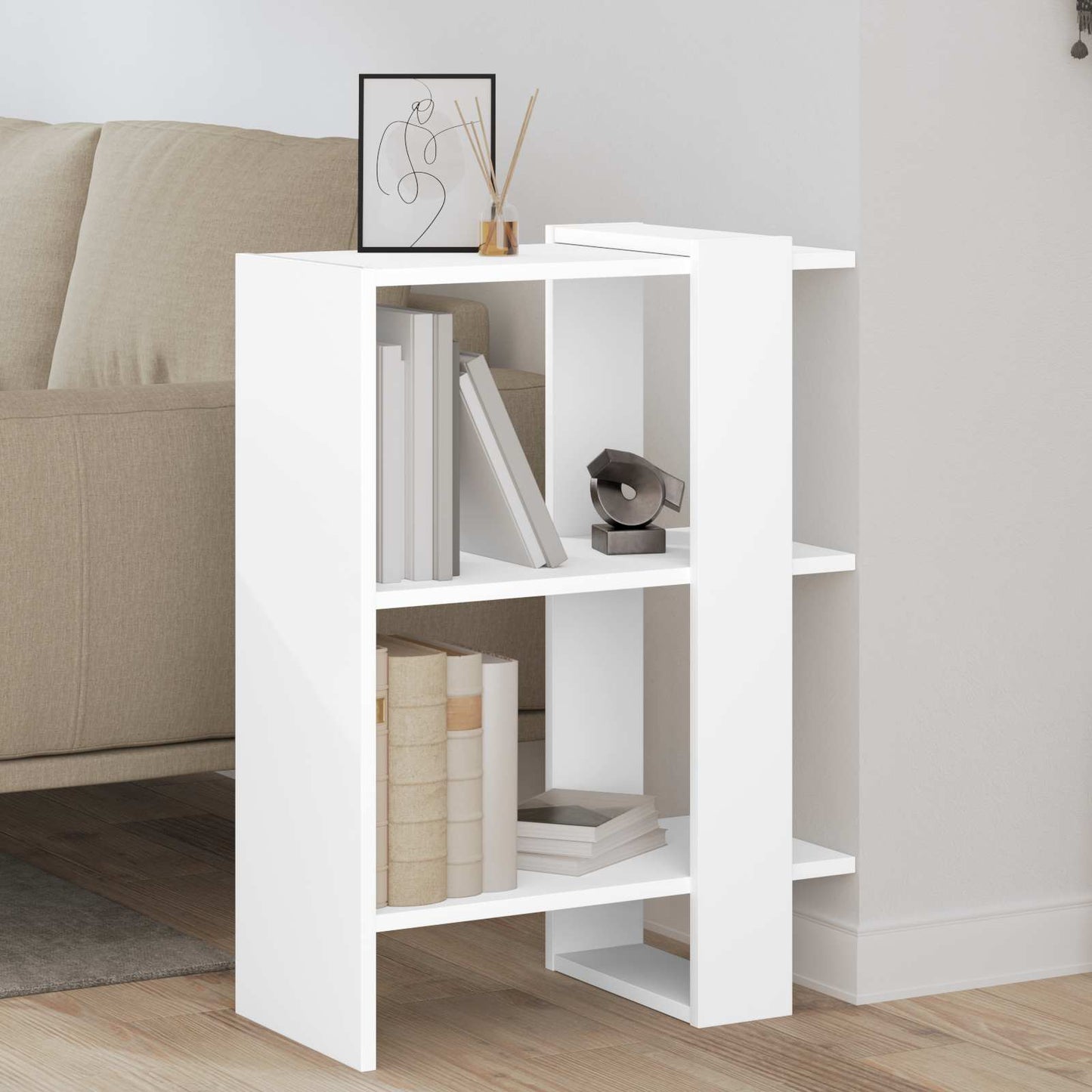 vidaXL Ράφι Βιβλίων Λευκό 52 x 25 x 71,5 εκ Επεξεργασμένο ξύλο