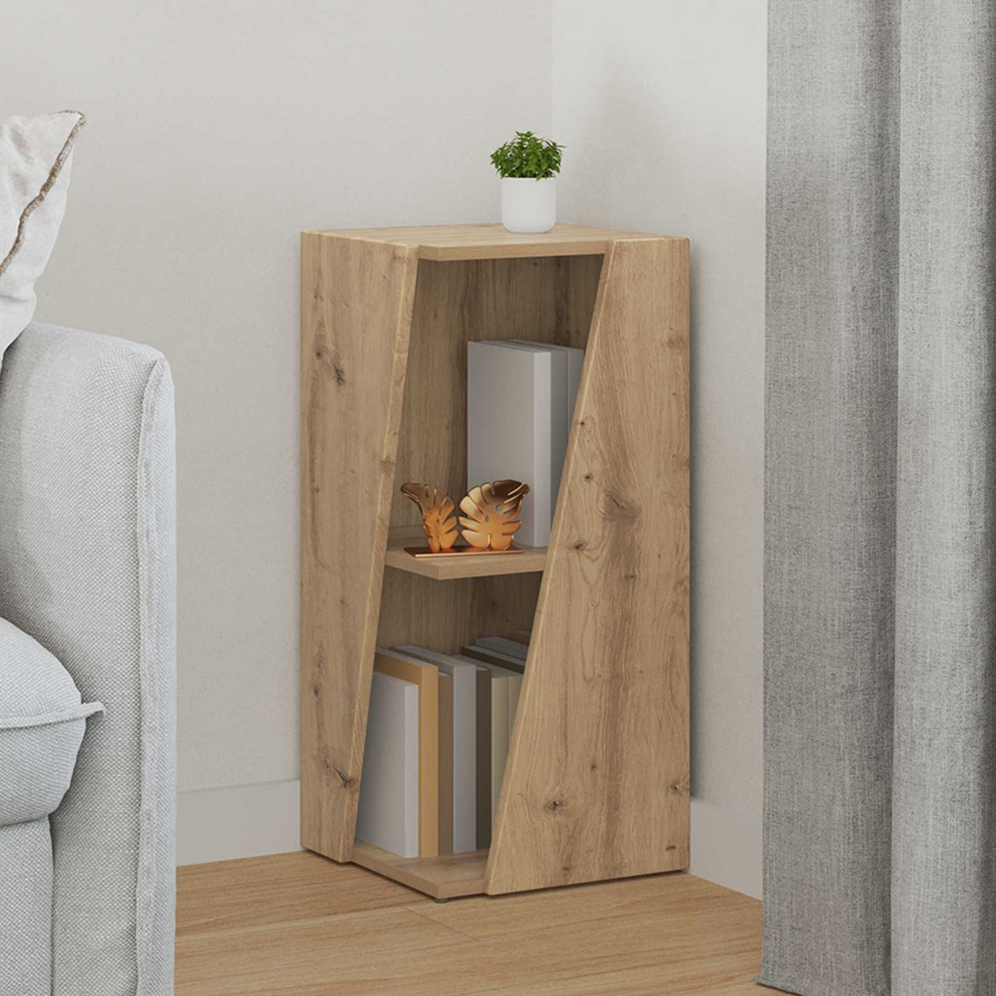 vidaXL Πλευρικό Ράφι Artisan Oak 33 x 32 x 70,5 εκ Επεξεργασμένο ξύλο