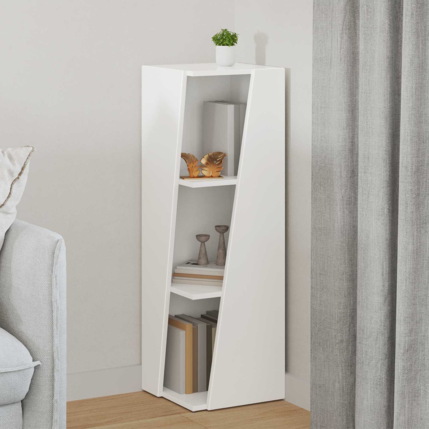 vidaXL Πλευρικό Ράφι Λευκό 33 x 32 x 100,5 εκ Επεξεργασμένο ξύλο