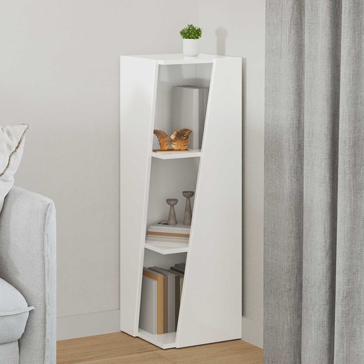 vidaXL Πλευρικό Ράφι Υψηλής γυαλάδας λευκό 33 x 32 x 100,5 εκ.