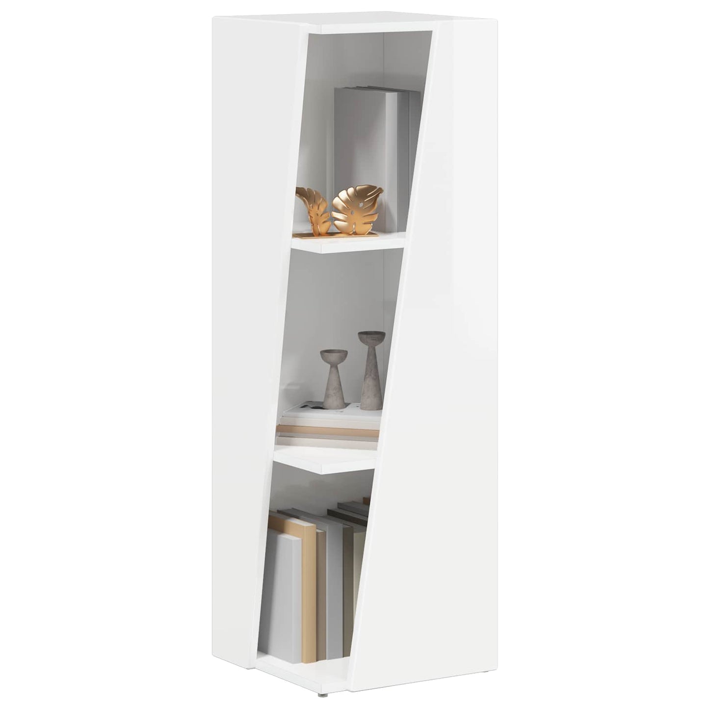 vidaXL Πλευρικό Ράφι Υψηλής γυαλάδας λευκό 33 x 32 x 100,5 εκ.