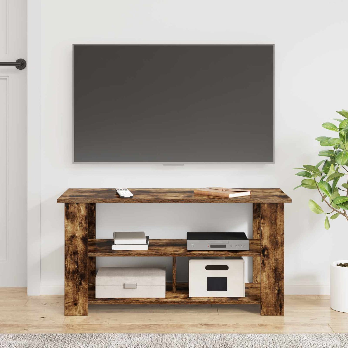 vidaXL Βάση τηλεόρασης Καπνιστό Δρύς 100 x 40 x 50 cm