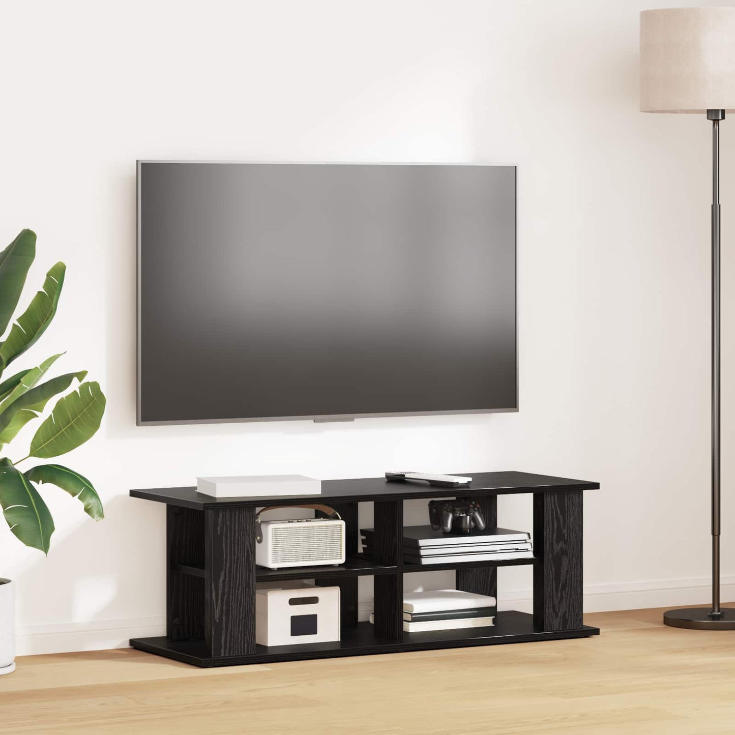 vidaXL Βάση τηλεόρασης Μαύρη Οξυά 96 x 35 x 33,5 εκ