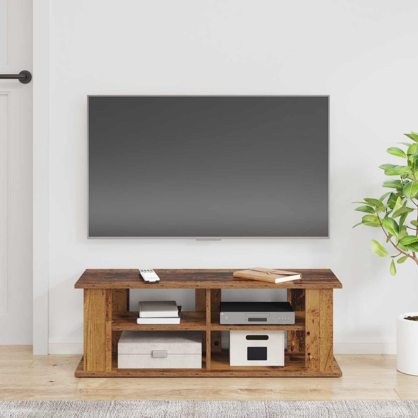 vidaXL Βάση τηλεόρασης Παλιό ξύλο 96 x 35 x 33,5 εκ